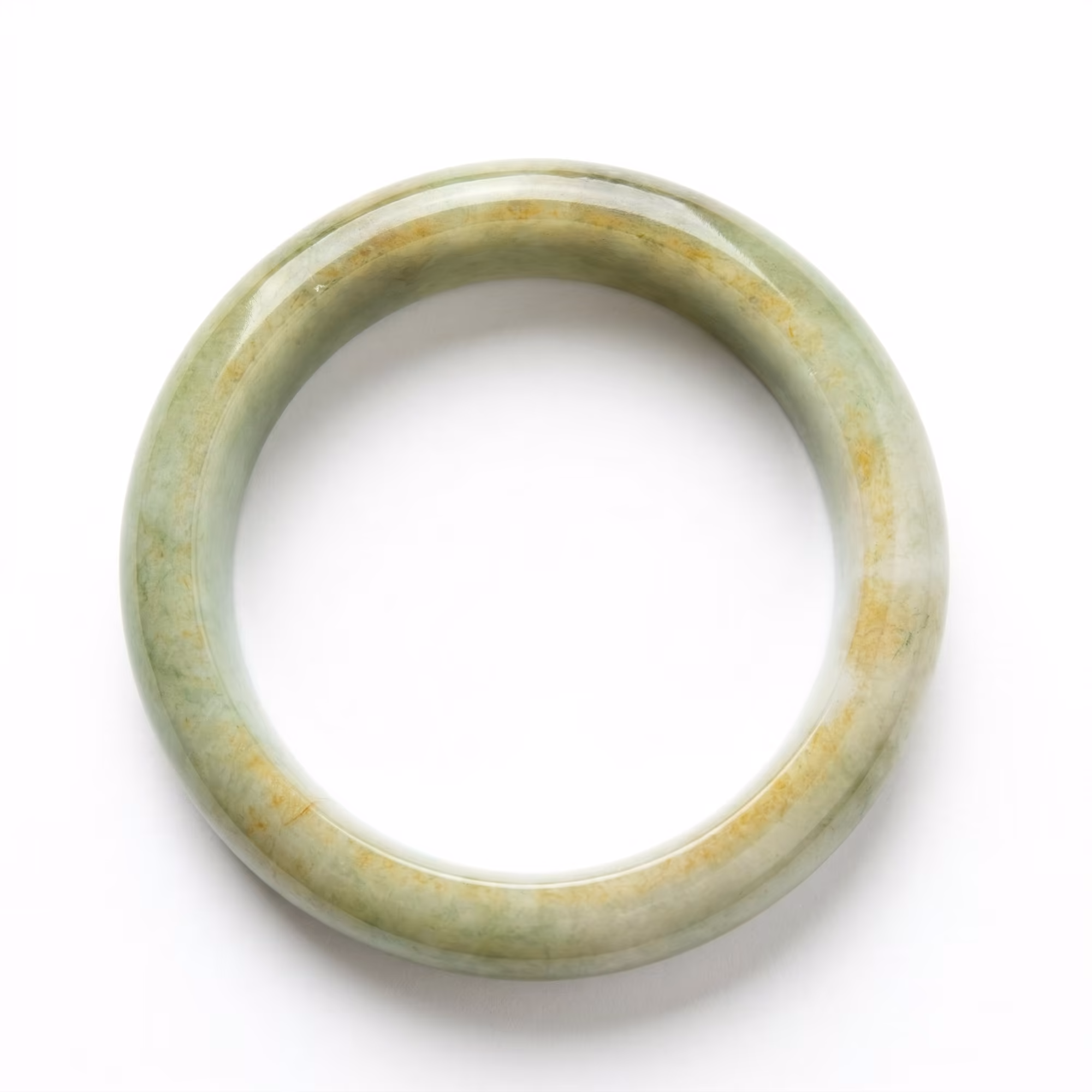 54mm 翠意盎然糯冰种翡翠手镯 - 经典圆条款
