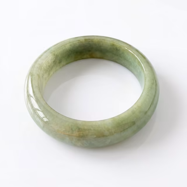 54mm 翠意盎然糯冰种翡翠手镯 - 经典圆条款 view 3