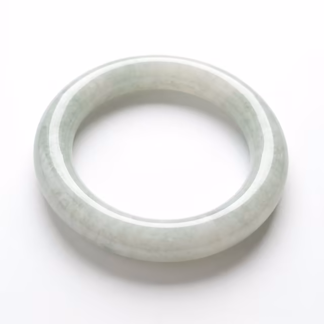 55mm 冰种白翡圆条手镯 - 缅甸天然A货 view 2