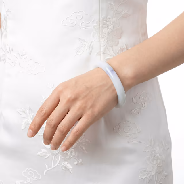 58mm 冰润浅紫翡翠圆条手镯 - 天然A货 view 5