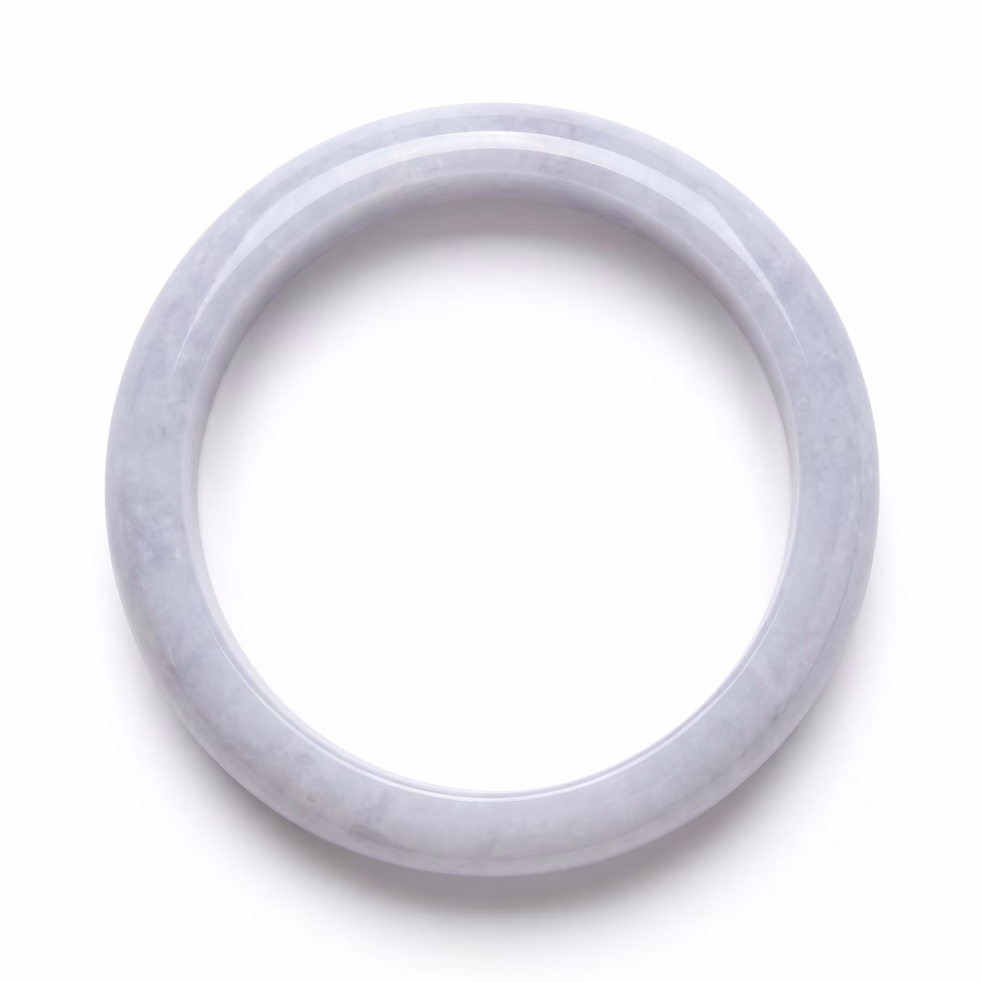 57mm 静谧薰衣草色冰种翡翠手镯 - 经典圆条缅甸玉环