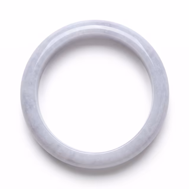 57mm 静谧薰衣草色冰种翡翠手镯 - 经典圆条缅甸玉环