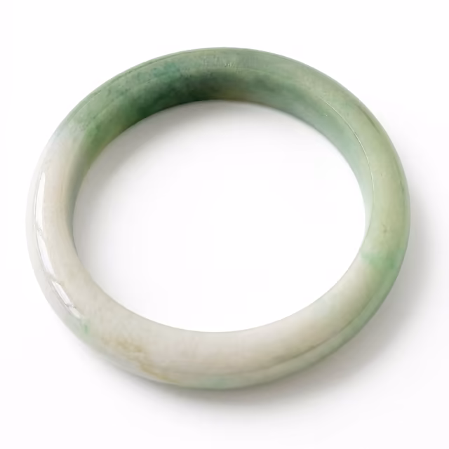 59mm 冰润晴水飘绿翡翠手镯 - 缅甸A货正圈玉镯 view 2