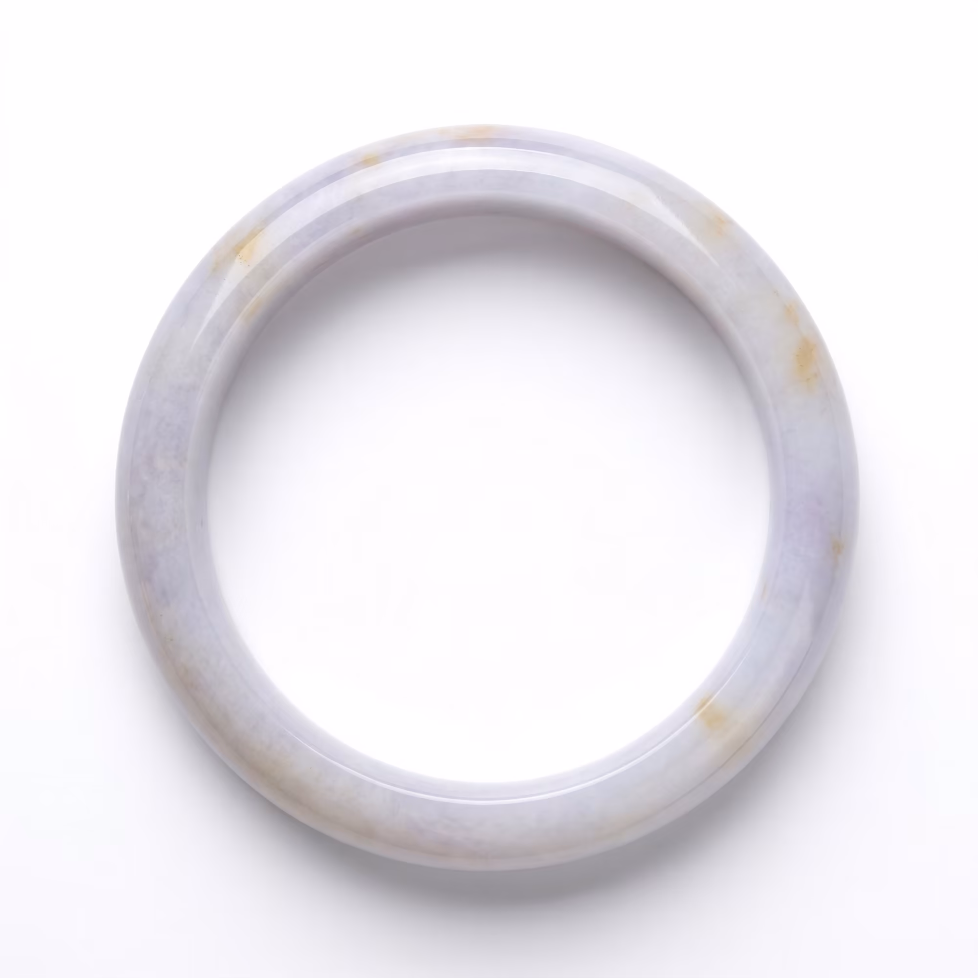 58mm 冰润紫罗兰翡翠圆镯 - 雅致金光，经典传承