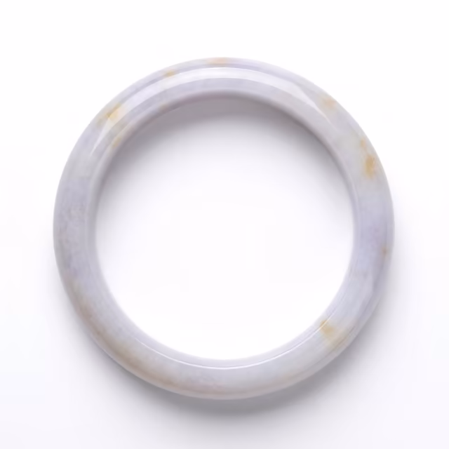 58mm 冰润紫罗兰翡翠圆镯 - 雅致金光，经典传承