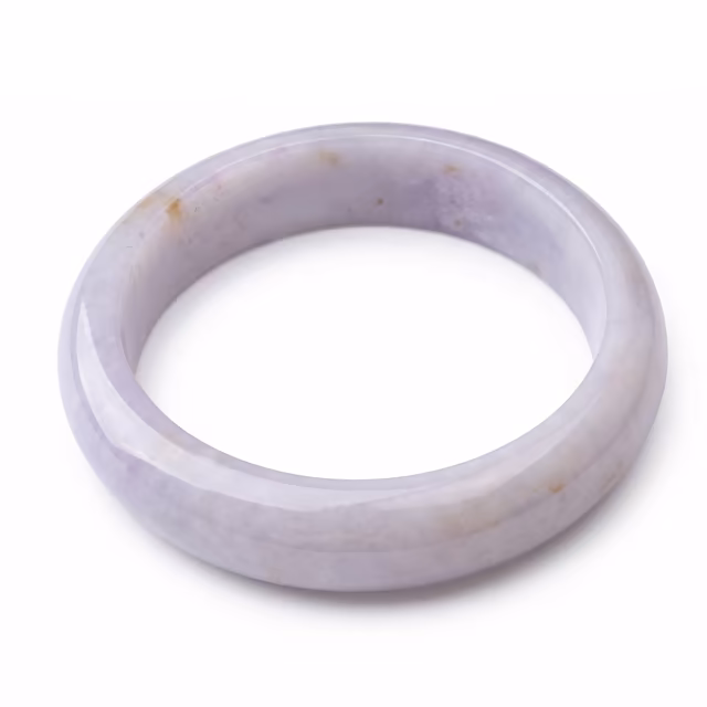 58mm 冰润紫罗兰翡翠圆镯 - 雅致金光，经典传承 view 3
