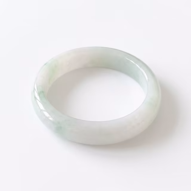 51mm 冰润飘花翡翠圆条手镯 - 经典福镯好运护佑 view 2