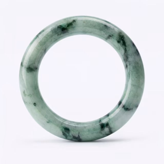 56mm 冰糯种飘花翡翠圆镯
