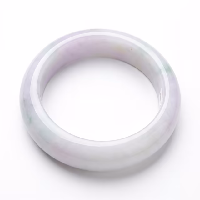 53mm 冰润浅紫翡翠手镯 - 缅甸天然A货圆条玉镯 view 2