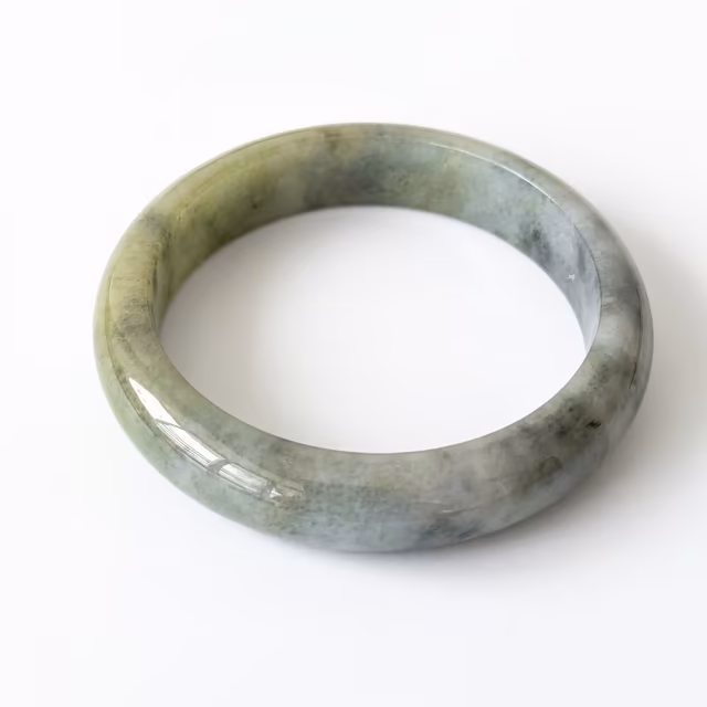 58mm 天然冰种飘花翡翠手镯 - 经典圆润平安镯 view 2