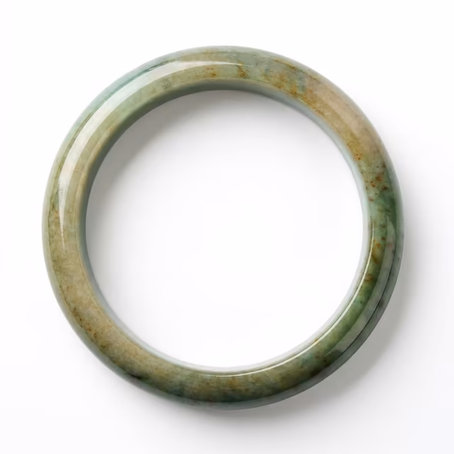 59mm 静谧多彩翡翠圆镯 - 缅甸A货经典圆条手镯 view 1