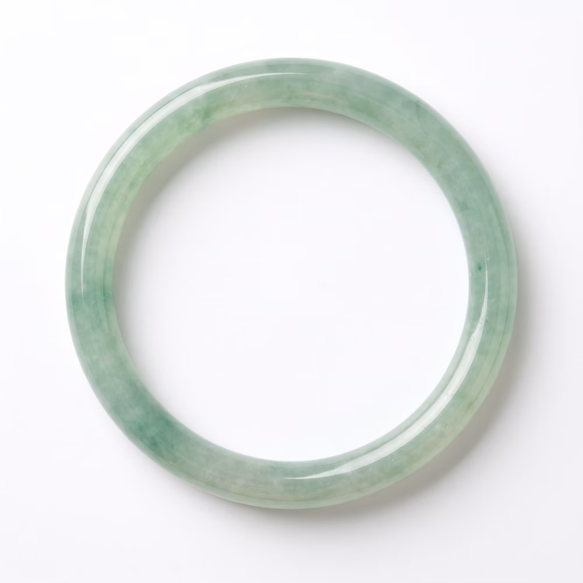 52mm 温润冰糯种翡翠手镯 - 典雅正圈翠镯