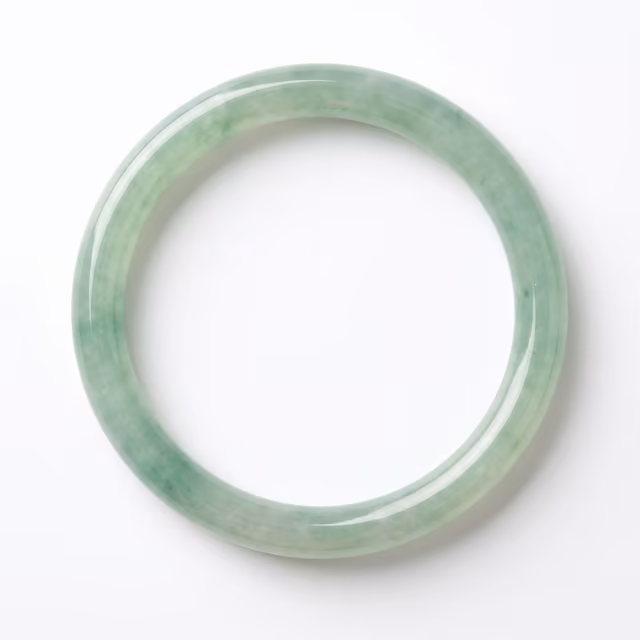 52mm 温润冰糯种翡翠手镯 - 典雅正圈翠镯
