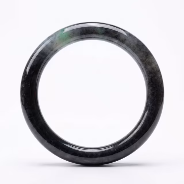 59mm 典雅糯冰种乌鸡种翡翠手镯 - 天然缅甸珍品