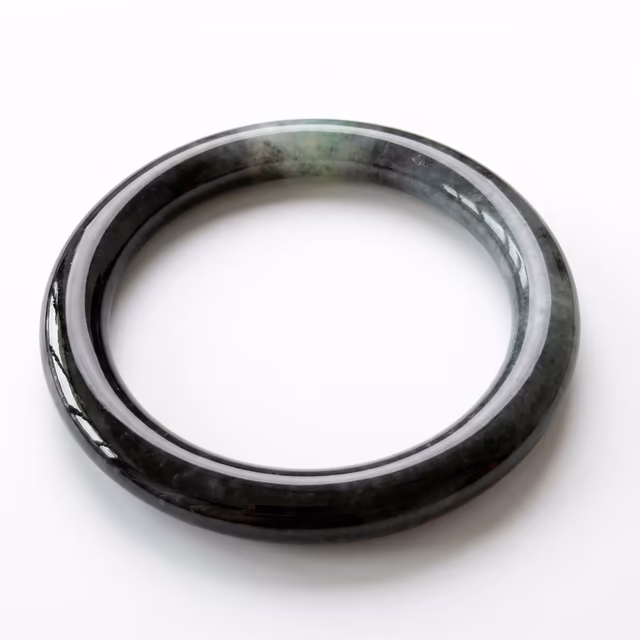 59mm 典雅糯冰种乌鸡种翡翠手镯 - 天然缅甸珍品 view 2