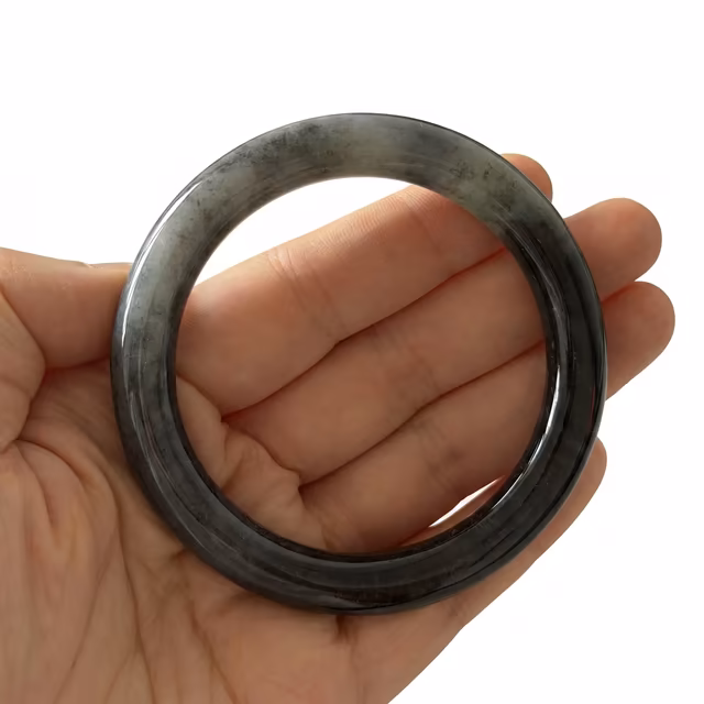 59mm 典雅糯冰种乌鸡种翡翠手镯 - 天然缅甸珍品 view 4