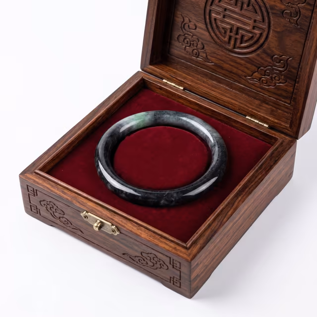 59mm 典雅糯冰种乌鸡种翡翠手镯 - 天然缅甸珍品 view 6