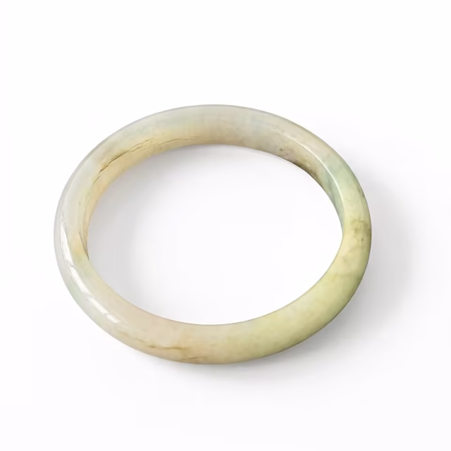 50mm 优雅多色冰润翡翠手镯 - 天然绿白缅甸玉镯 view 2