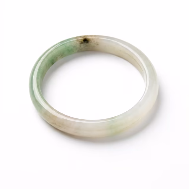 50mm 优雅多色冰润翡翠手镯 - 天然绿白缅甸玉镯 view 3