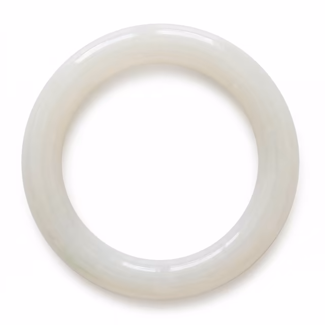 58mm 冰润通透缅甸翡翠手镯 - 经典圆条，温润如玉