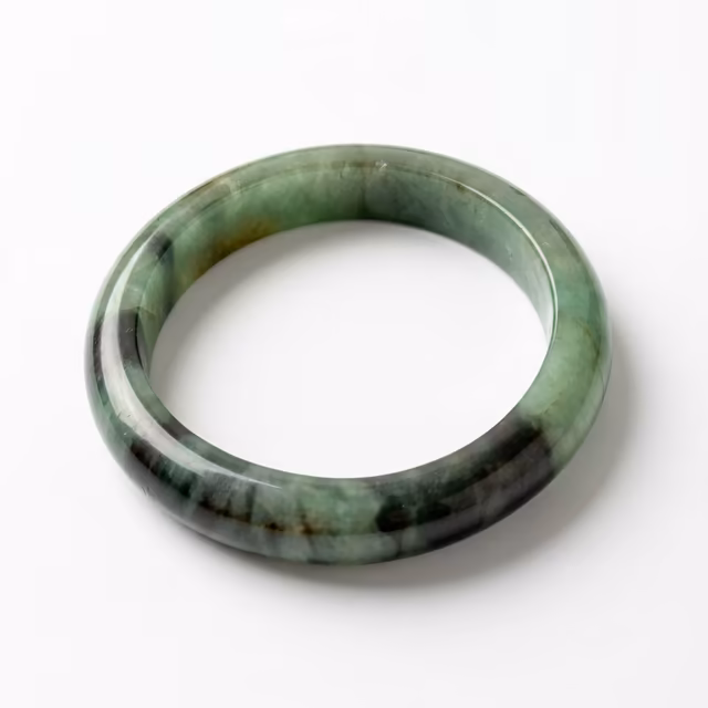 53mm 天然缅甸冰种绿飘花翡翠手镯 - 温润雅致A货玉镯 view 3