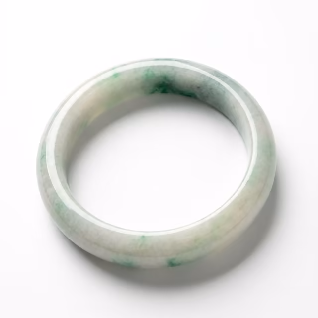 58mm 冰润飘花翡翠手镯 - 缅甸A货，东方韵味经典圆镯 view 3