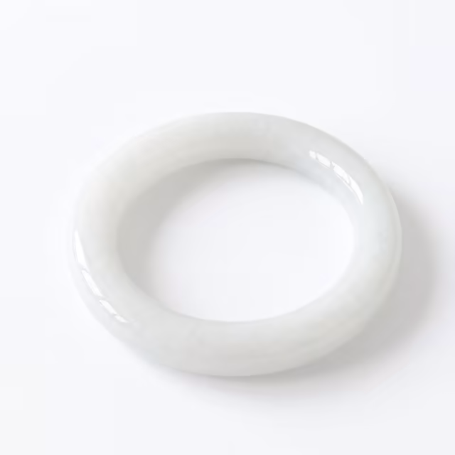 51mm 冰润雅白翡翠手镯 - 圆满经典，温婉守护 view 3