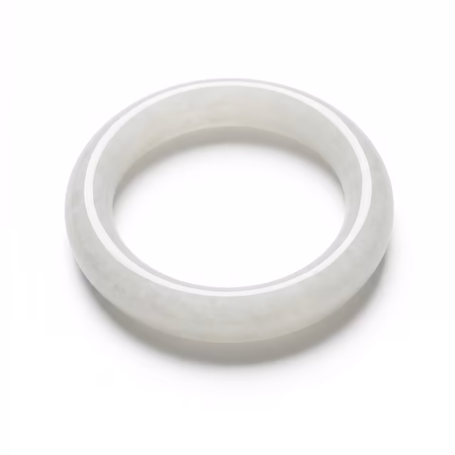 51mm 冰润雅白翡翠手镯 - 圆满经典，温婉守护 view 2