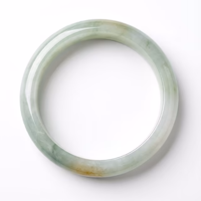 56mm 温润冰糯种翡翠手镯 | 翠色悠然，平安吉祥 (53圈口) view 1