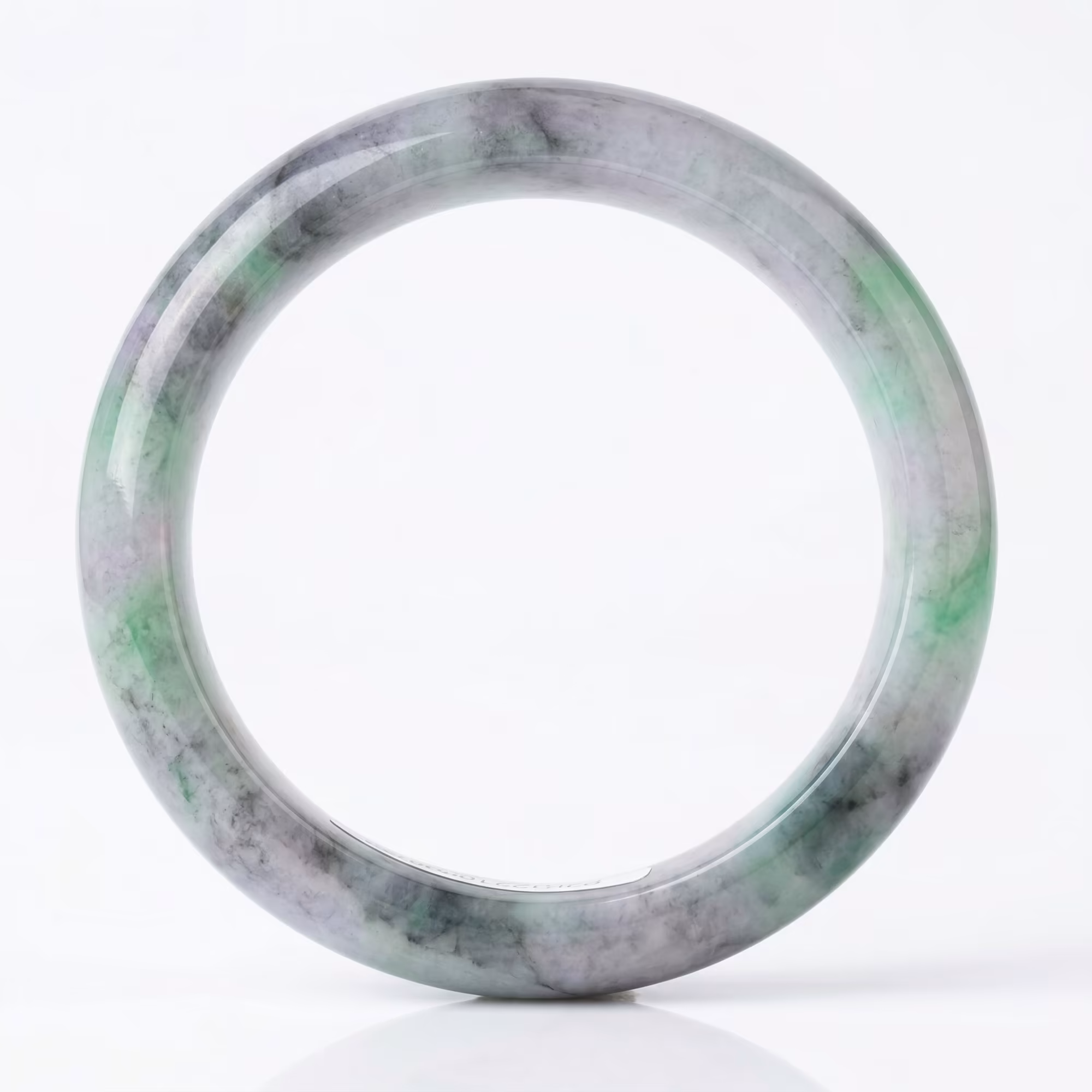 61mm 冰种飘花翡翠圆镯 - 经典雅韵传世佳品