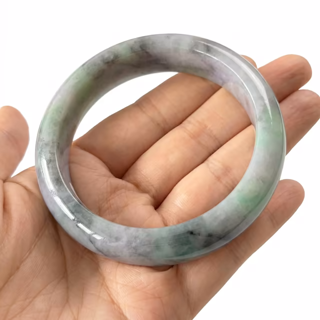 61mm 冰种飘花翡翠圆镯 - 经典雅韵传世佳品 view 4