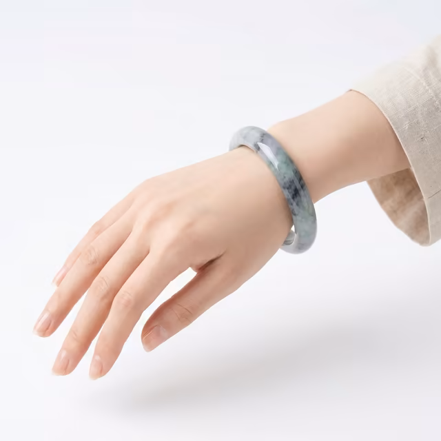 61mm 冰种飘花翡翠圆镯 - 经典雅韵传世佳品 view 6