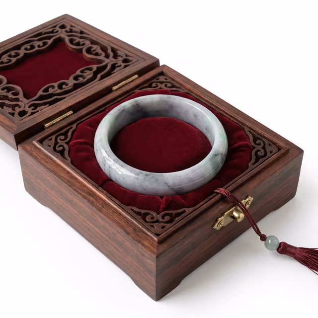 61mm 冰种飘花翡翠圆镯 - 经典雅韵传世佳品 view 7