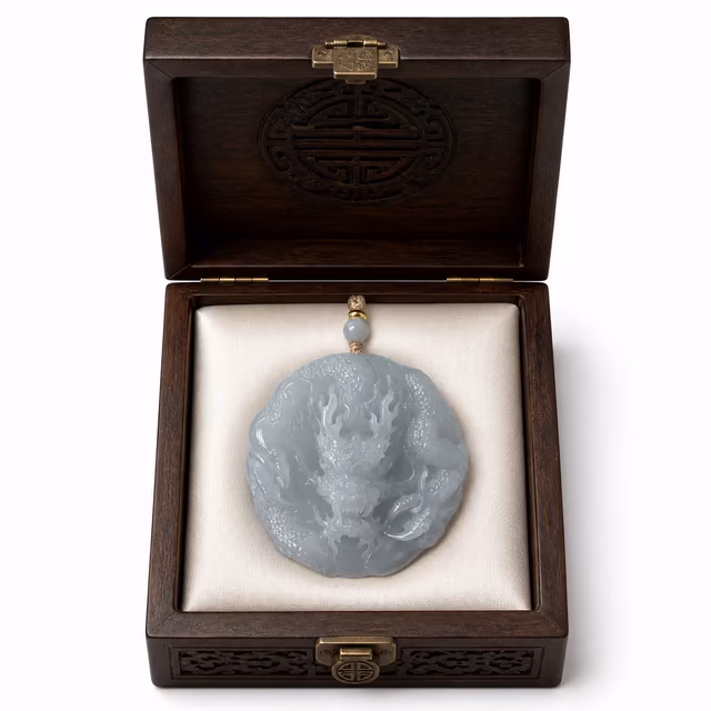 冰种紫罗兰缅甸翡翠神龙吊坠 view 7