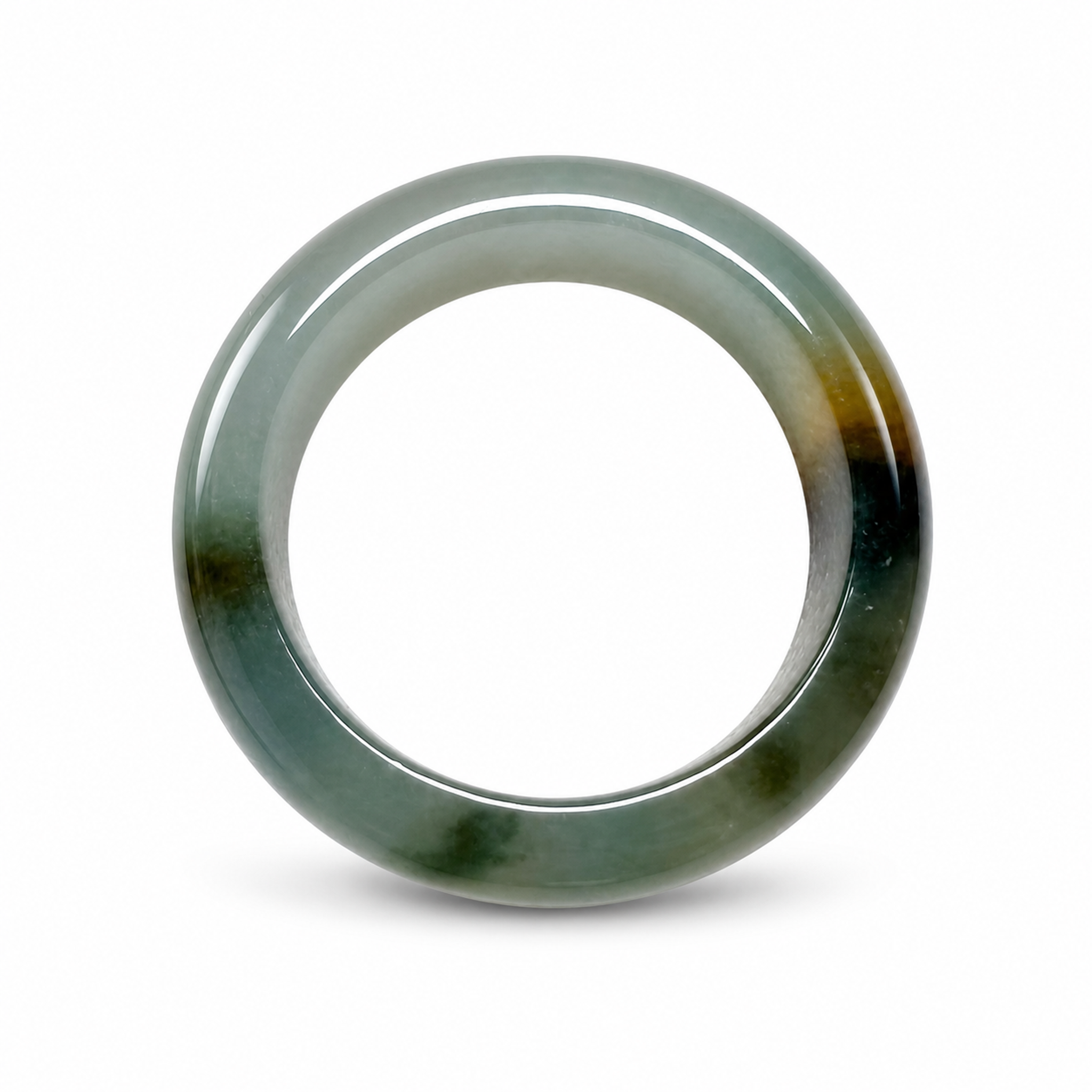 Myanmar Jadeite Ring, Green Piao Hua Icy-Glassy Circle Band