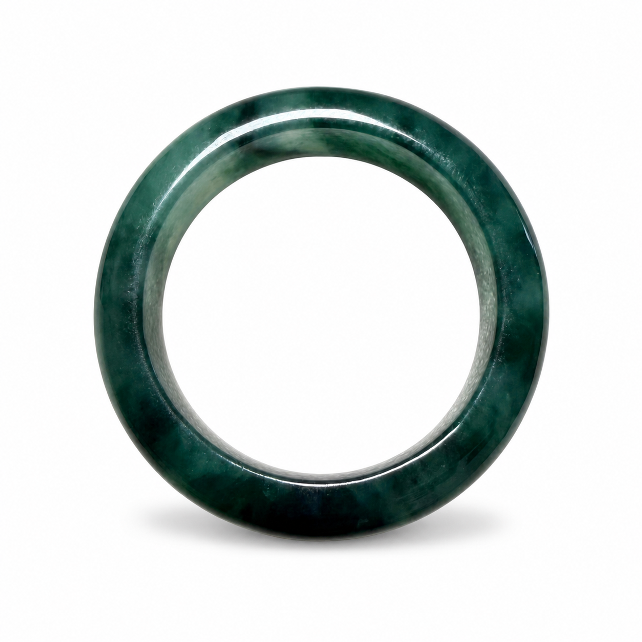 Myanmar Jadeite Ring, Blue Piao Hua Icy-Glassy Circle Band