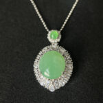 Icy Green Jade Necklace In setting, NOG-5564