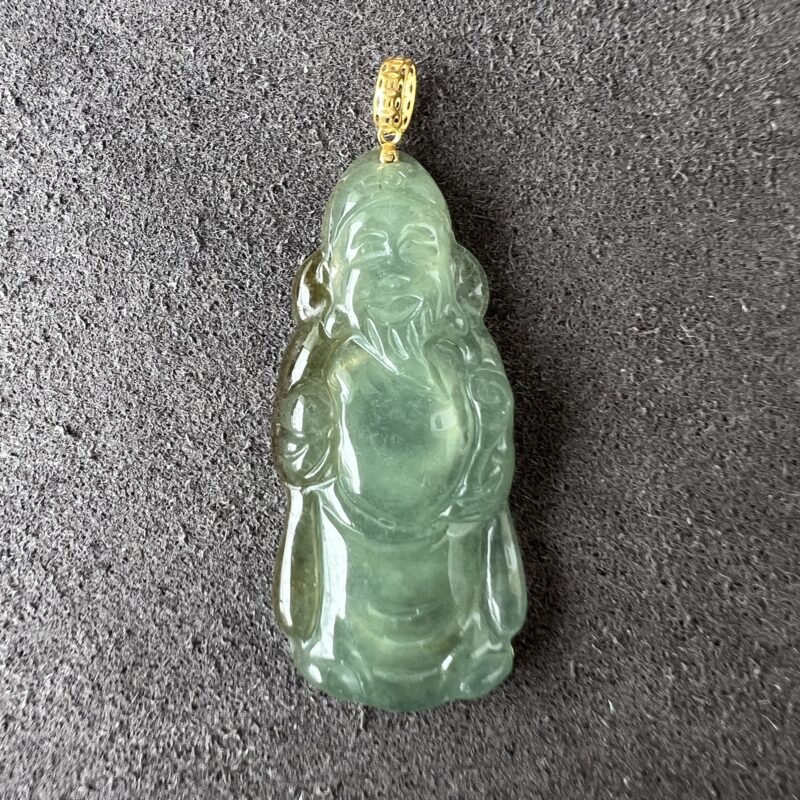 Icy White God of Wealth (Cai Shen Ye) Pendant 31.6mm, PIM656