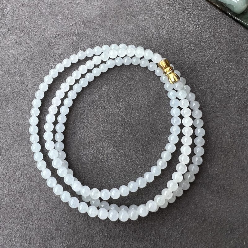 Icy White Beads Necklace - Beads4mm, NIM837