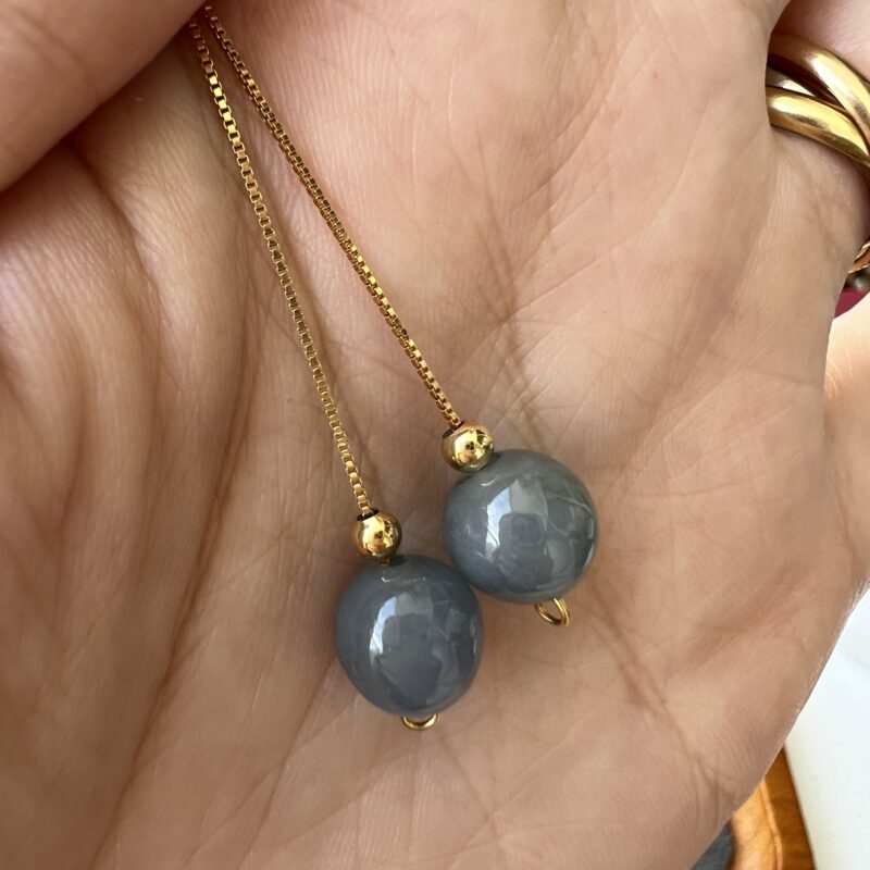 Royal Purple Round Earring 35mm, ERM856