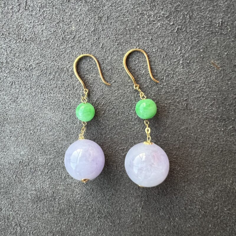 Green Round Earring 11.8mm, EGL926