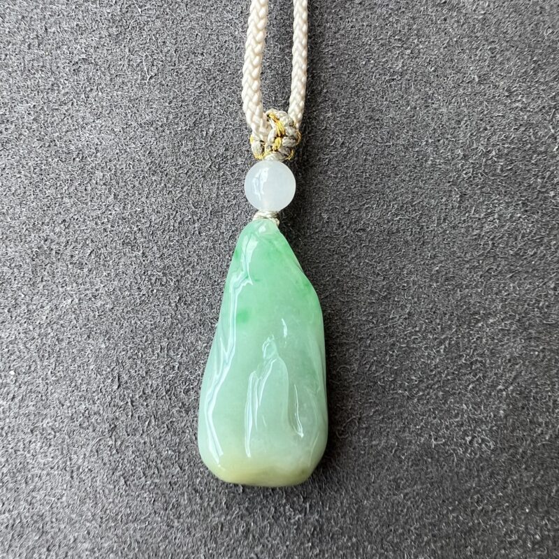 Green Hand-carving Stone Pendant 30mm, PGM928