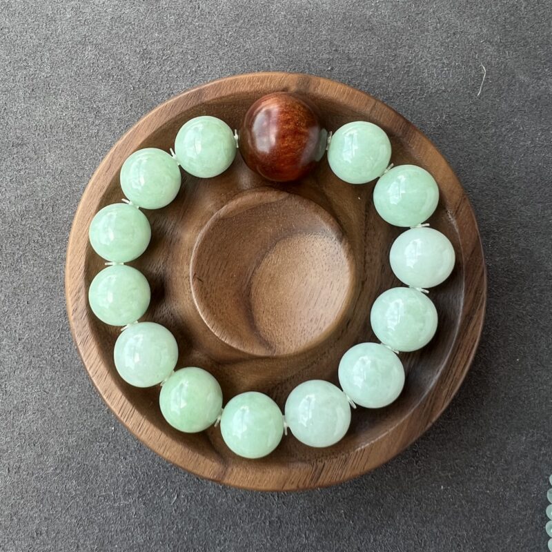 Green Round Bracelet - Beads13mm, BGL1016