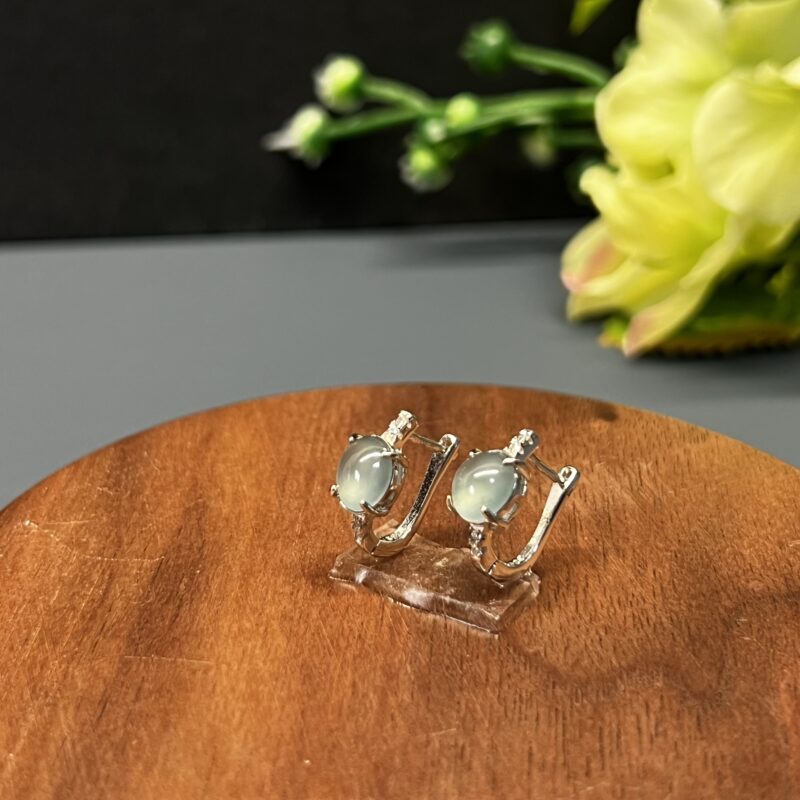 Sky Blue Round Earring 8mm, ESM994