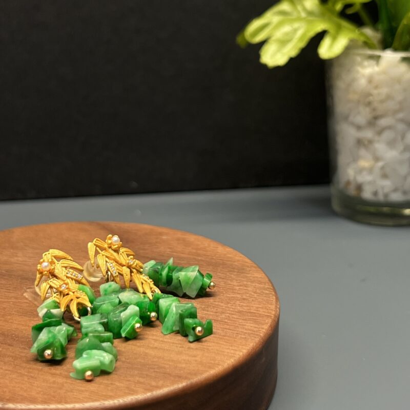 Green Irregular Earring 20mm, EGL996