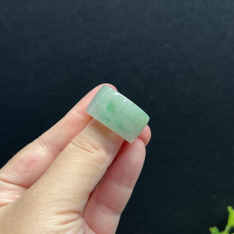 19mm Green Piao Hua Round Ring - Full Jadeite Ring19mm, RGL1048