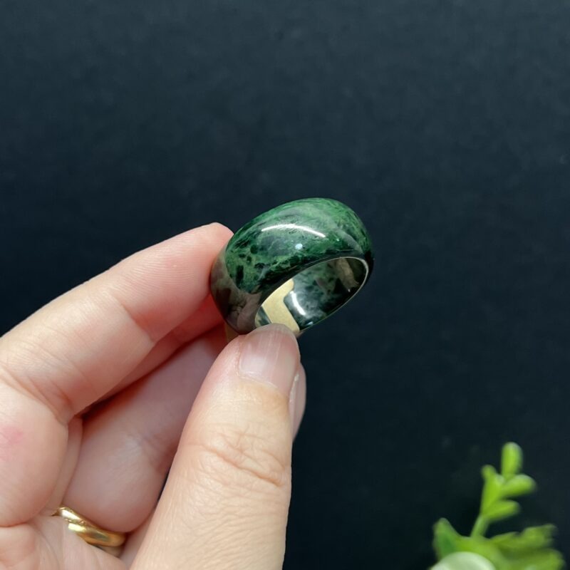 21mm Green Piao Hua Round Ring - Full Jadeite Ring21mm, RGL1049