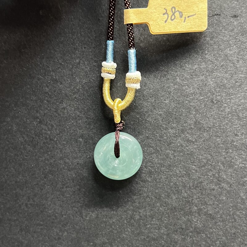 Sky Blue Button (Ping An Kou) Pendant 15mm, PSS1057