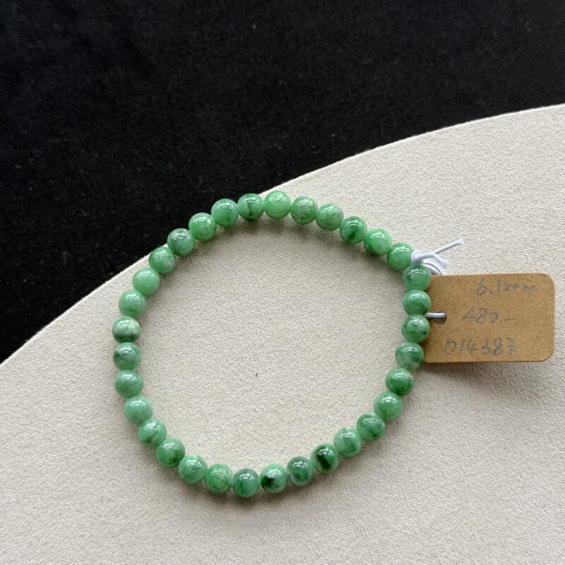 [6mm beads] Icy Pale Mint Jadeite Necklace (Design), V3-NPI-8014 | Certified Grade A Jade