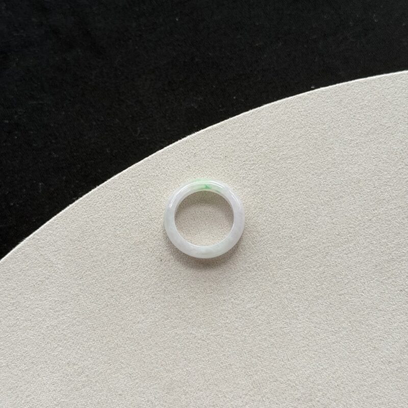 [Size 17-18] Translucent Icy Light Green Jadeite Ring (Design), V3-RIT-6320 | Certified Grade A Jade